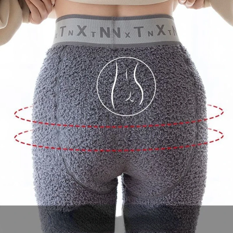 Coral Velvet Sleep Bottoms Women Warm High Waist Simple Winter Basic Ankle-length Thermal Pant Comfortable All-match Nightwear