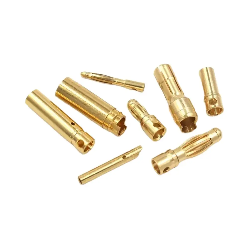 2PCS 2.0 3.5 4.0 5.5MM Banana Plug Aircraft Model 30/45/100A Gold-plated 7U Multi Axis Connector For Electric Model Motor