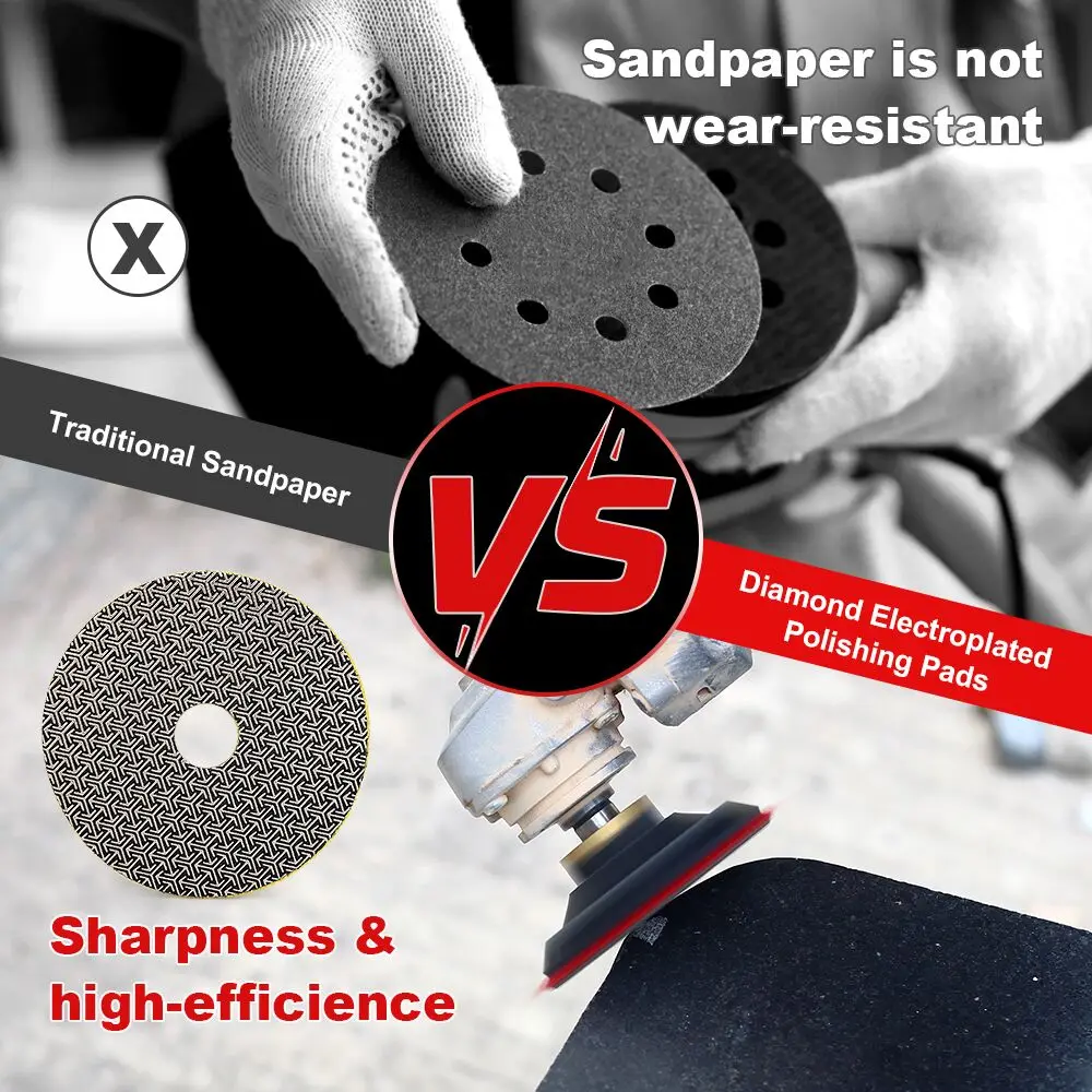 Casaverde 1Pc 50mm Electroplated Diamond Polishing Pads Fast Removal Tile Glass Concrete Stone Metal Grinding and Polishing