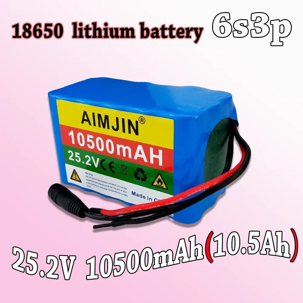 

25.2V 10.5Ah 10500mAh 18650 Lithium Battery Pack 6S3P for Electric Bike Scooter Lawn Mower Toy Battery