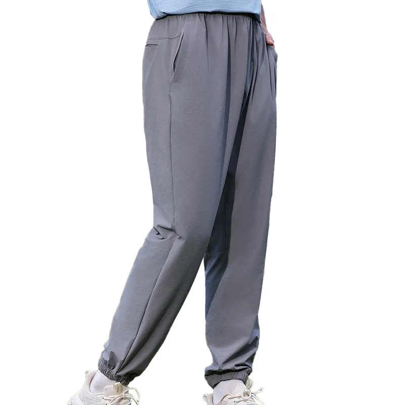 Running Joggers Pants Men Casual Solid Breathable Straight Trousers Zipper Pockets Quick Dry Training Polyester Sweatpants