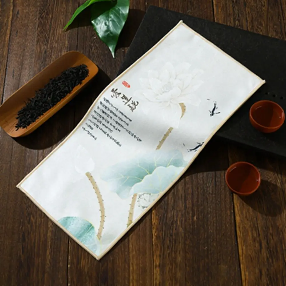 

Painted Chinese Table Cleaning Tea Set Accessories Professional Household Table Mats Tea Napkin Tea Towel Rag
