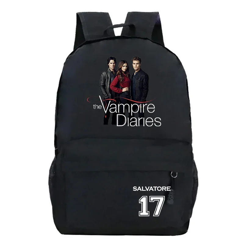 New The Vampire Diaries School Backpack Student Movie Graphic School Bags Boys Girls Lightweight Backpack Travel Bookbag Mochila