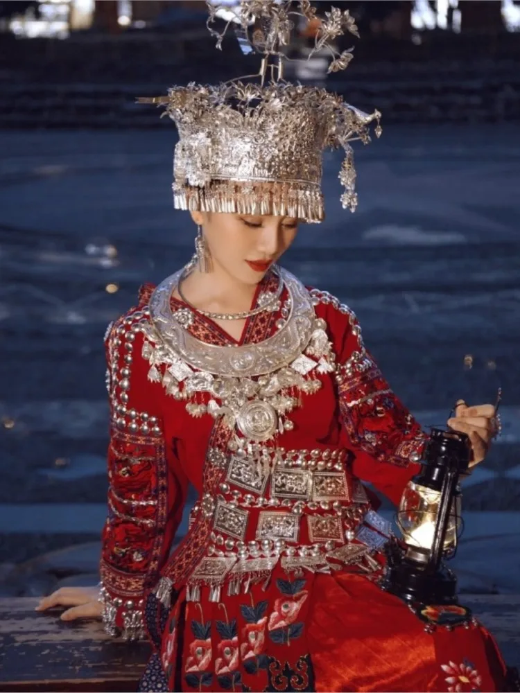 Ethnic style women's performance costume set wedding dress travel photography complete