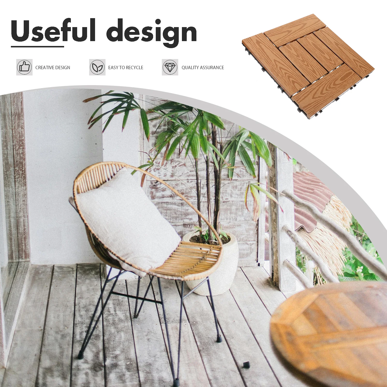 

Interlocking Floor Made of Premium Material Easy to Assemble Backyard Balcony Yard Deck Tile Patio Decoration Outdoor Flooring