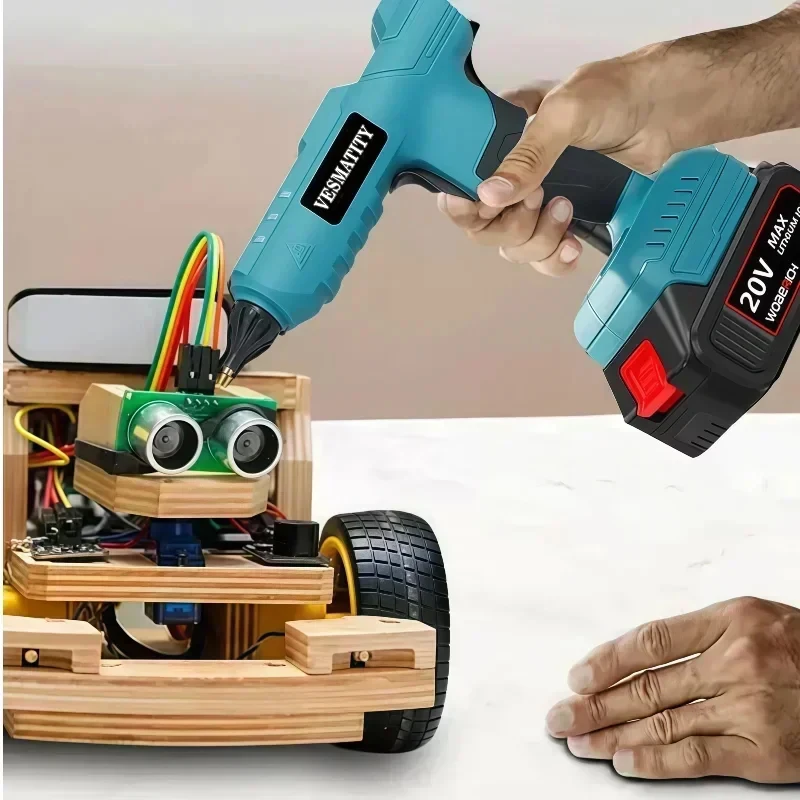 Welding Tool VESMATITY Cordless Hot Melt Glue Gun Anti-scald Nozzle Repair DIY High Performance Compact for 18V-20V Battery