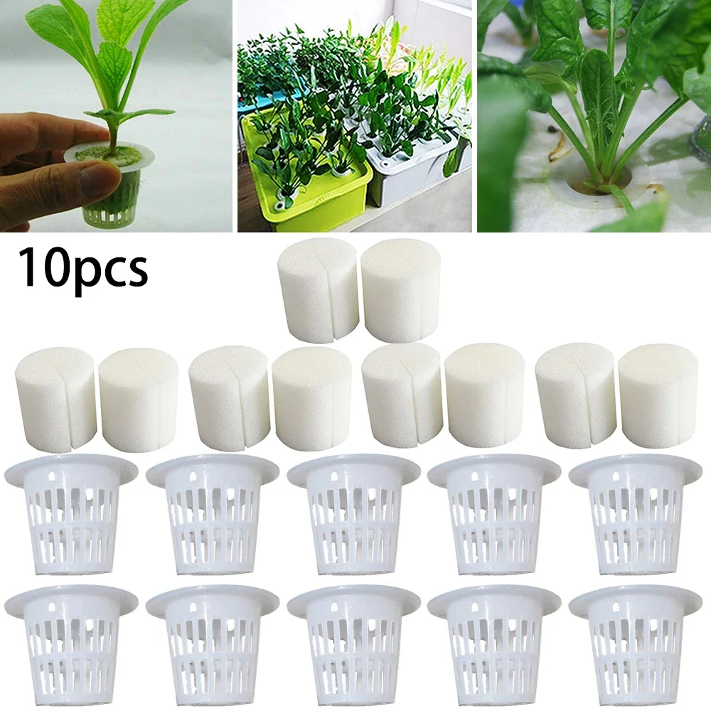 Net Cup Mesh Pot Outdoor Reusable Soilless Cultivation Sponge Vegetables 20pcs/set Basket Cucumbers Grow Leeks