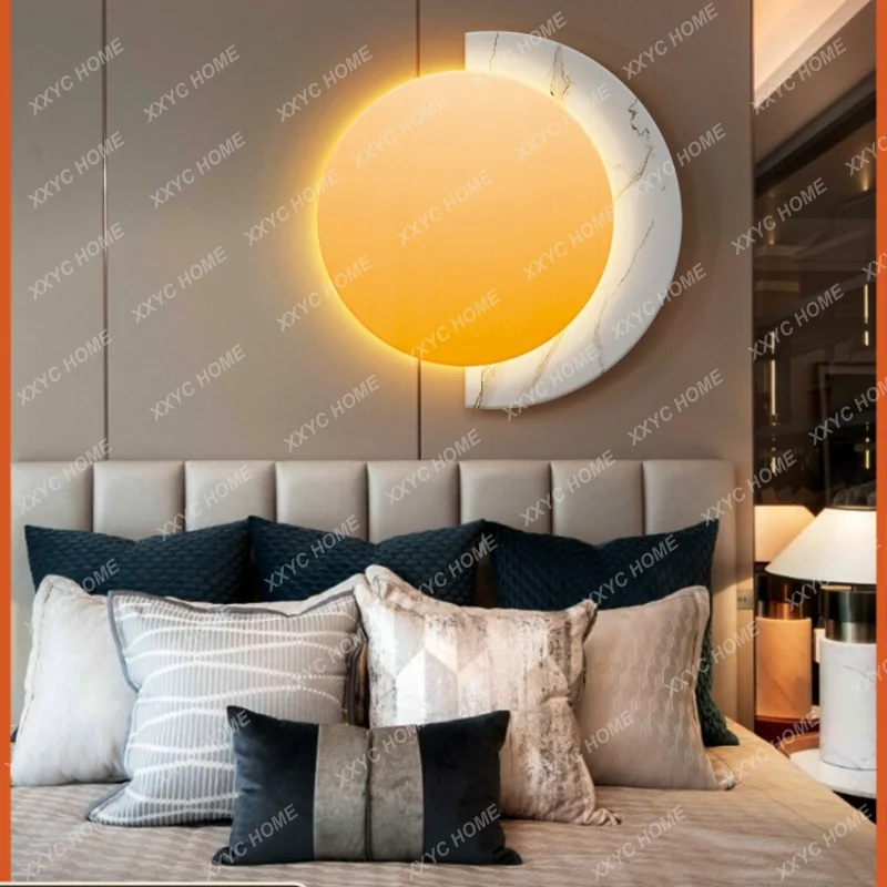 

round Luminous Decorative Painting Three-Dimensional Crystal Porcelain Hanging Painting Led Acrylic Bedside Lighting Mural