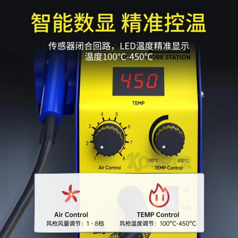 Rework Station MECHANIC 957DW Two-scroll Hot Air Gun for Heating Main Board Tin Solder Repair Desoldering Station SMD