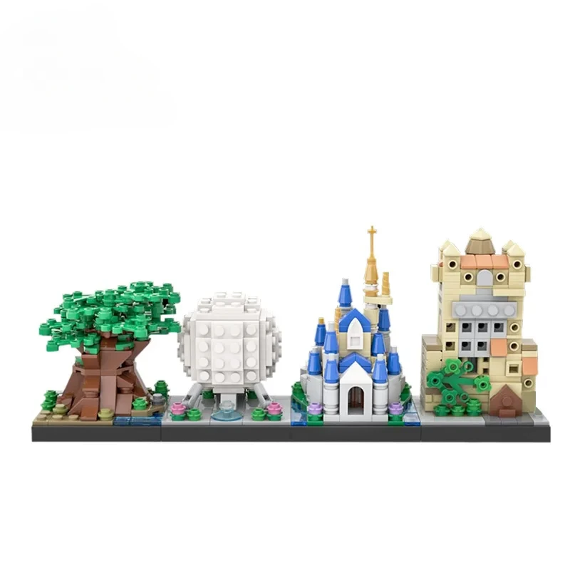 MOC-52226 Magische Burg Skyline Architektur Modell Märchen Welt Prinzessin Schloss Bausteine Set DIY Kinder Puzzle Spielzeug Geschenk