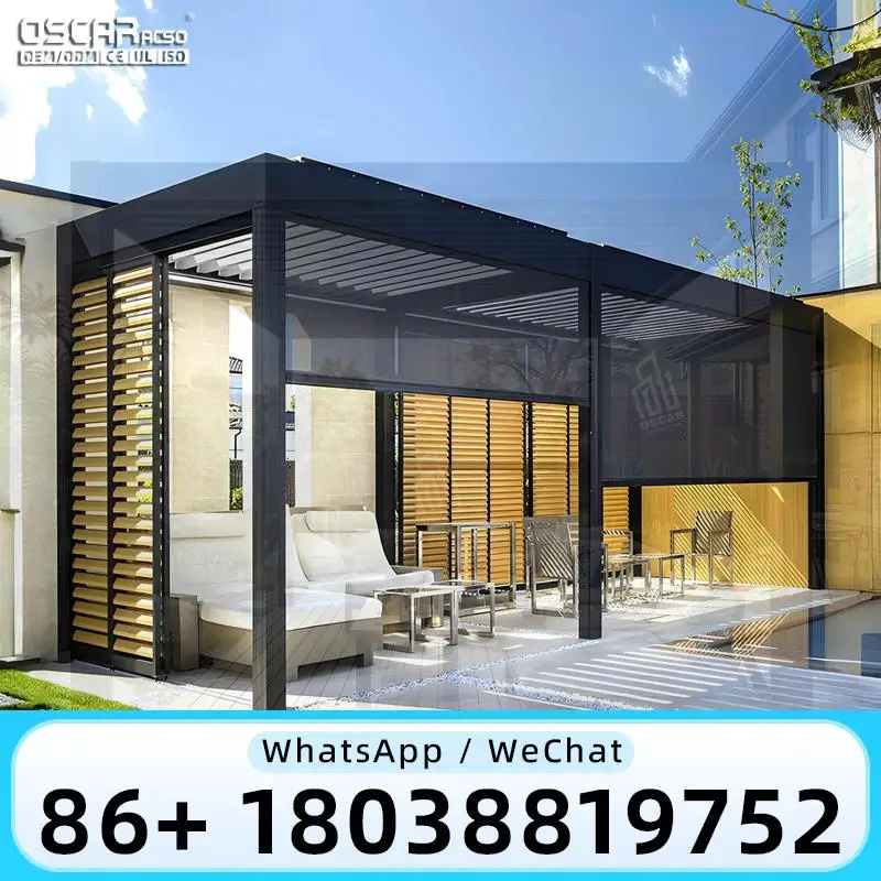 Sturdy Patio Pergola with Retractable Canopy Weather Resistant Steel Frame Innovative Garden Shelter Backyard Deck Poolside USA