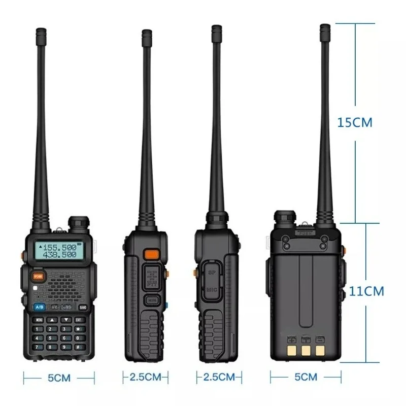 Walkie Talkie Portable Two Way Radios 8W Dual Band 128CH 1800mAh Radio