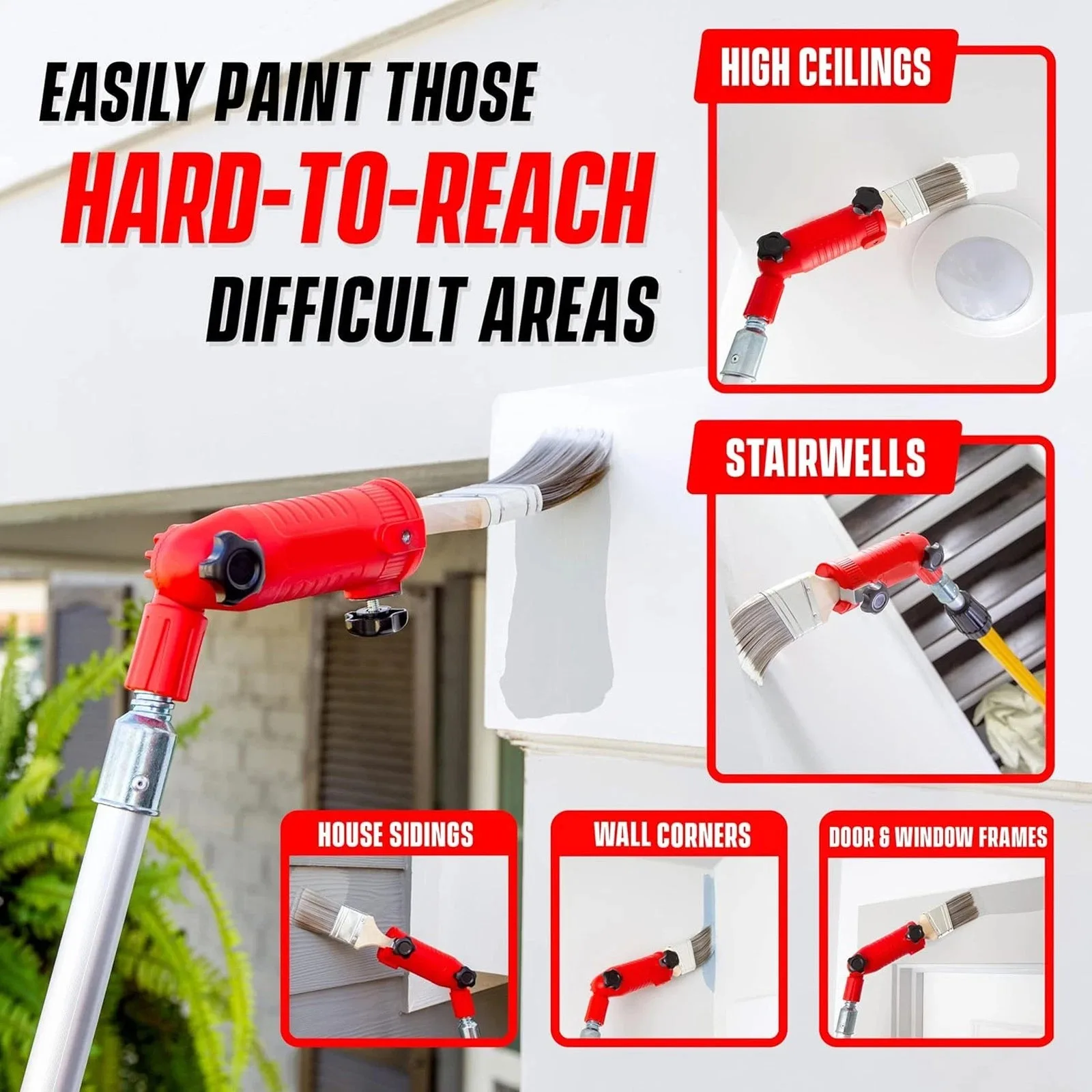 1-Piece Universal Clamp Roller Brush Holder Telescopic Rod Extension Rod Adapter Paint Rod Connector for Painting