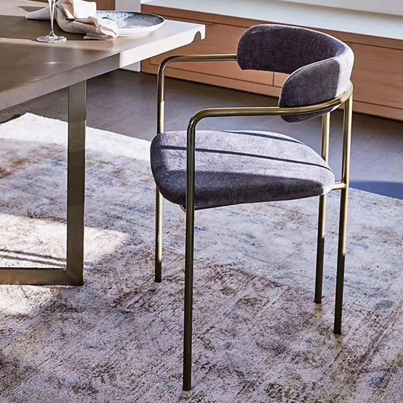 

Nordic Modern Dining Chair Minimalist Vintage Metal Legs Kitchen Armchair Dining Chair Dresser Hotel Sillas Comedor Vanity Chair