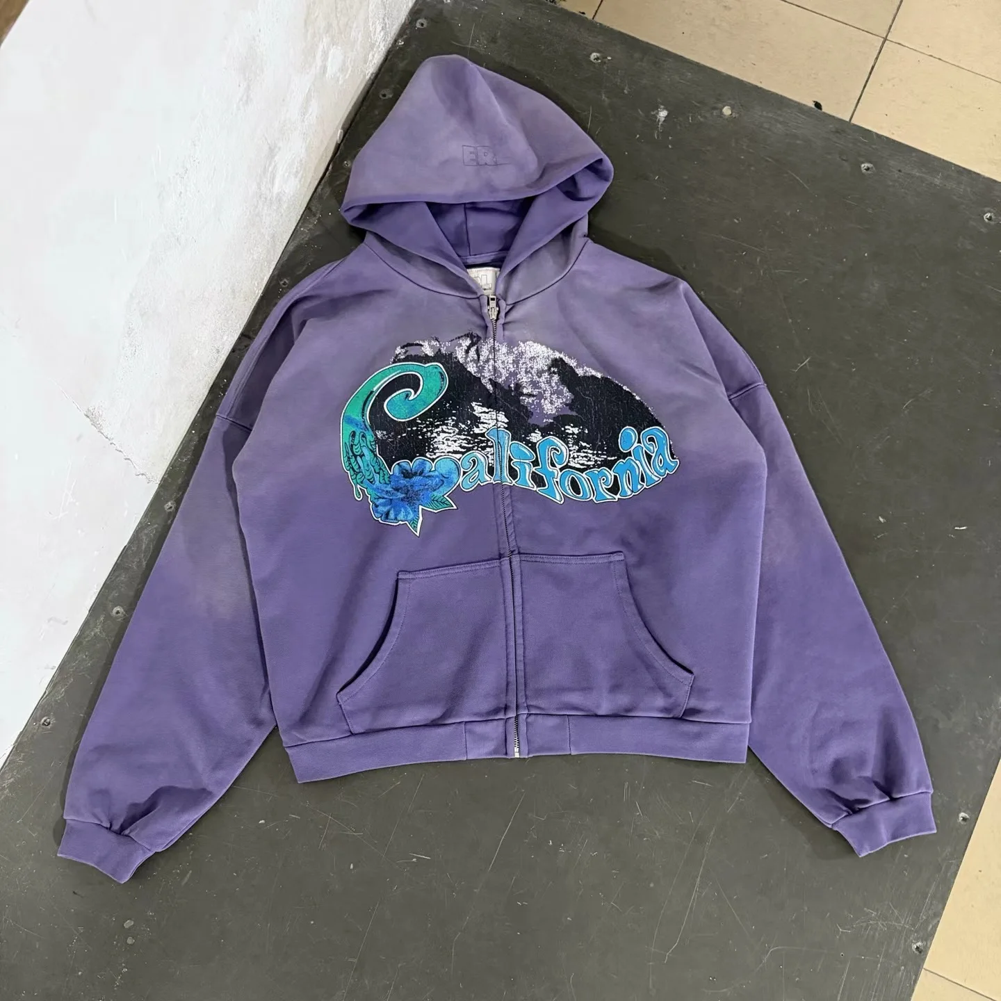 ERL Gradient Purple Hoodie Men Women Best Quality 26fw Hooded Pullover