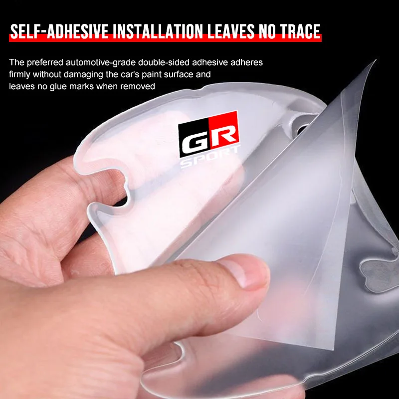 4 قطعة شريط حماية جسم السيارة مقبض باب السيارة السلطانية المضادة للخدش ملصق لتويوتا يارس RAV4 كورولا هايلكس GR غازو سباق