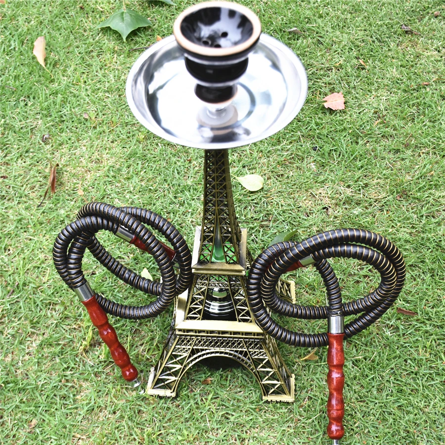 Paris Eiffel-Tower Arab Shisha Hookah Complete Sheesha Chicha Narguile Bowl Charcoal Tray Tong Double Hose Smoking Hooka Set