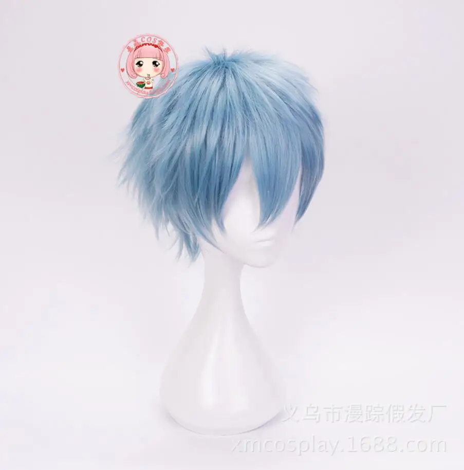 Anime Gym Boku Geen Hiro Tomura Shigaraki Korte Golf Natuurlijke Blauwe Synthetische Cosplay Pruik Voor Jongen Feestkostuum