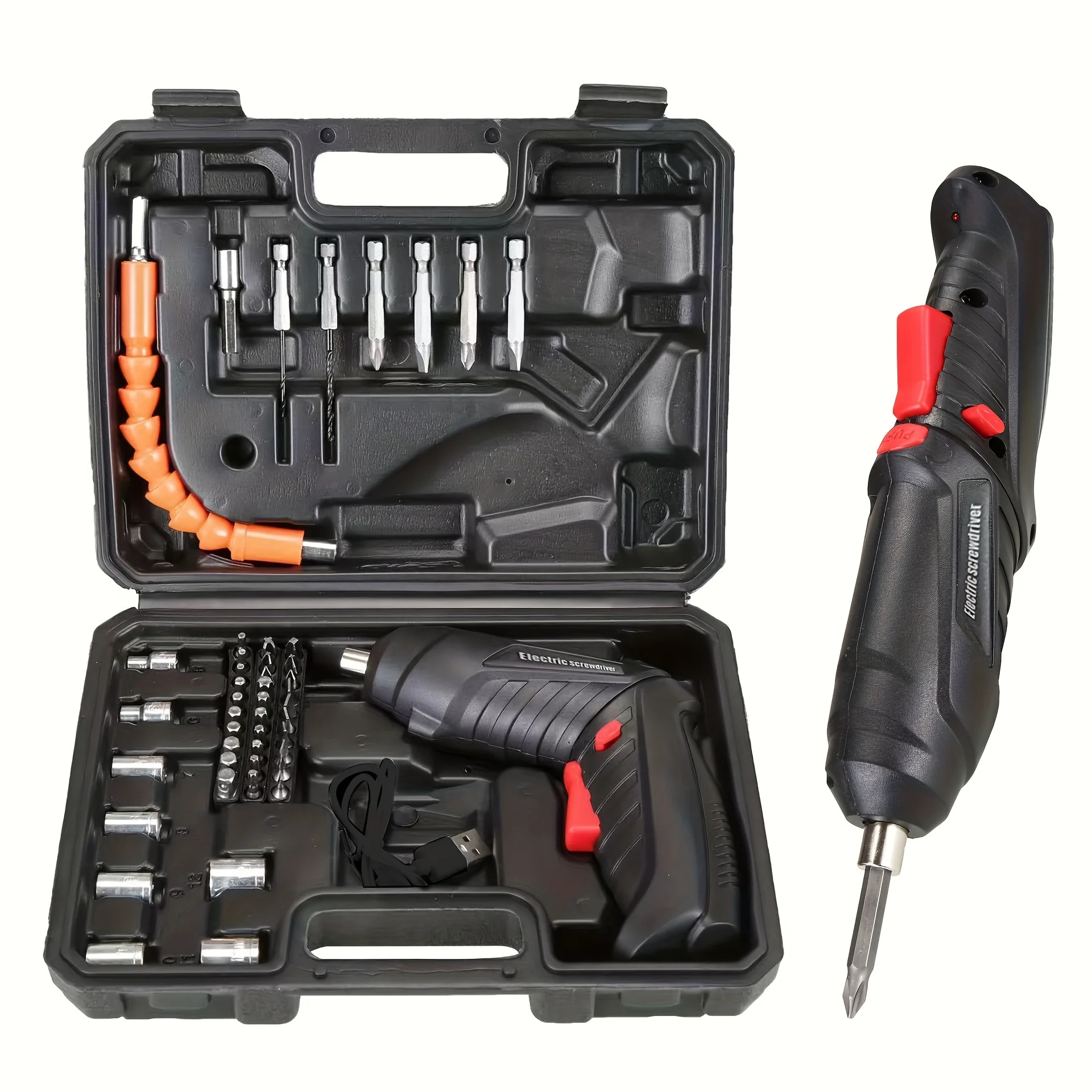 Mini Cordless Electric Screwdriver Kit - Power Screwdrivers with Deformable Bits, Small USB Charging