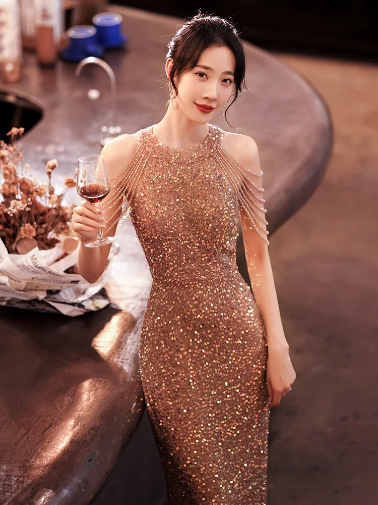 

Элегантное вечернее платье для женщин: роскошное, приталенное, длинное, с шлейфом, для свадеб, вечеринок, ежегодных конференций