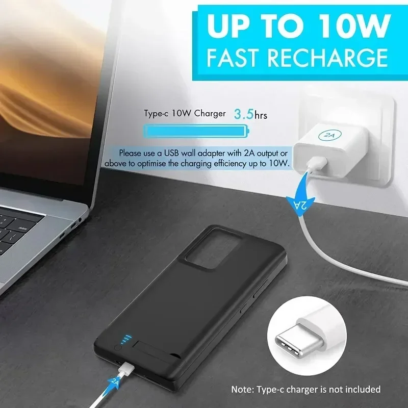 Przenośna ładowarka do Samsung Galaxy Note 20 Ultra Zewnętrzny power bank do Galaxy Note 8 9 Note10 Plus Ładowarka Cove