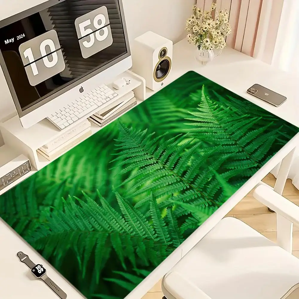 

Green Tropical Plants Mouse Pad Large Computer Office Game Table Mats XXL Rubber Anti-slip Gaming Keyboard Mousepads Desk Pads