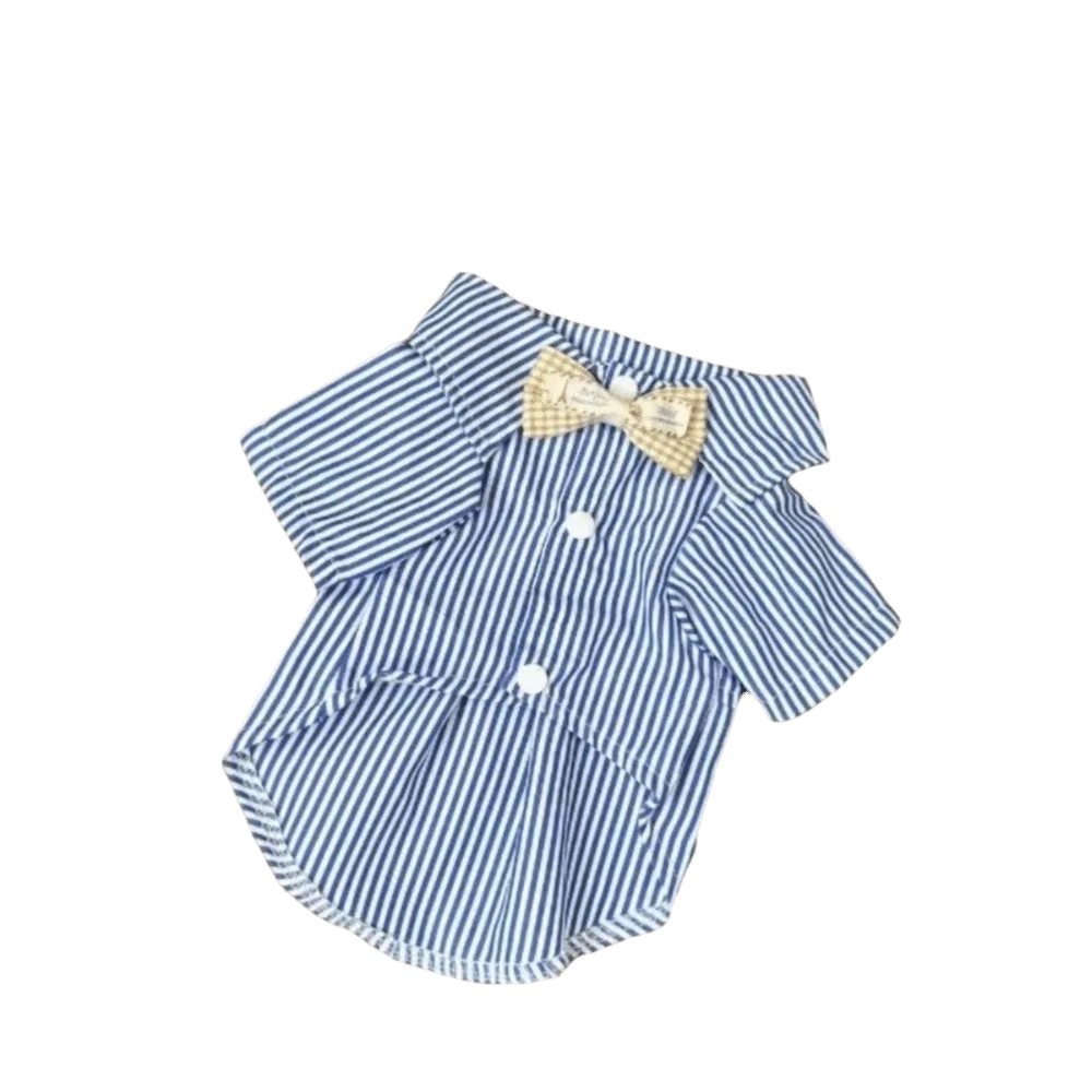 

Fashion Thin Fabric Dog Striped Shirts Breathable Soft Puppy Short Shirt Comfortable with Bow Tie Dog Pajamas Photography