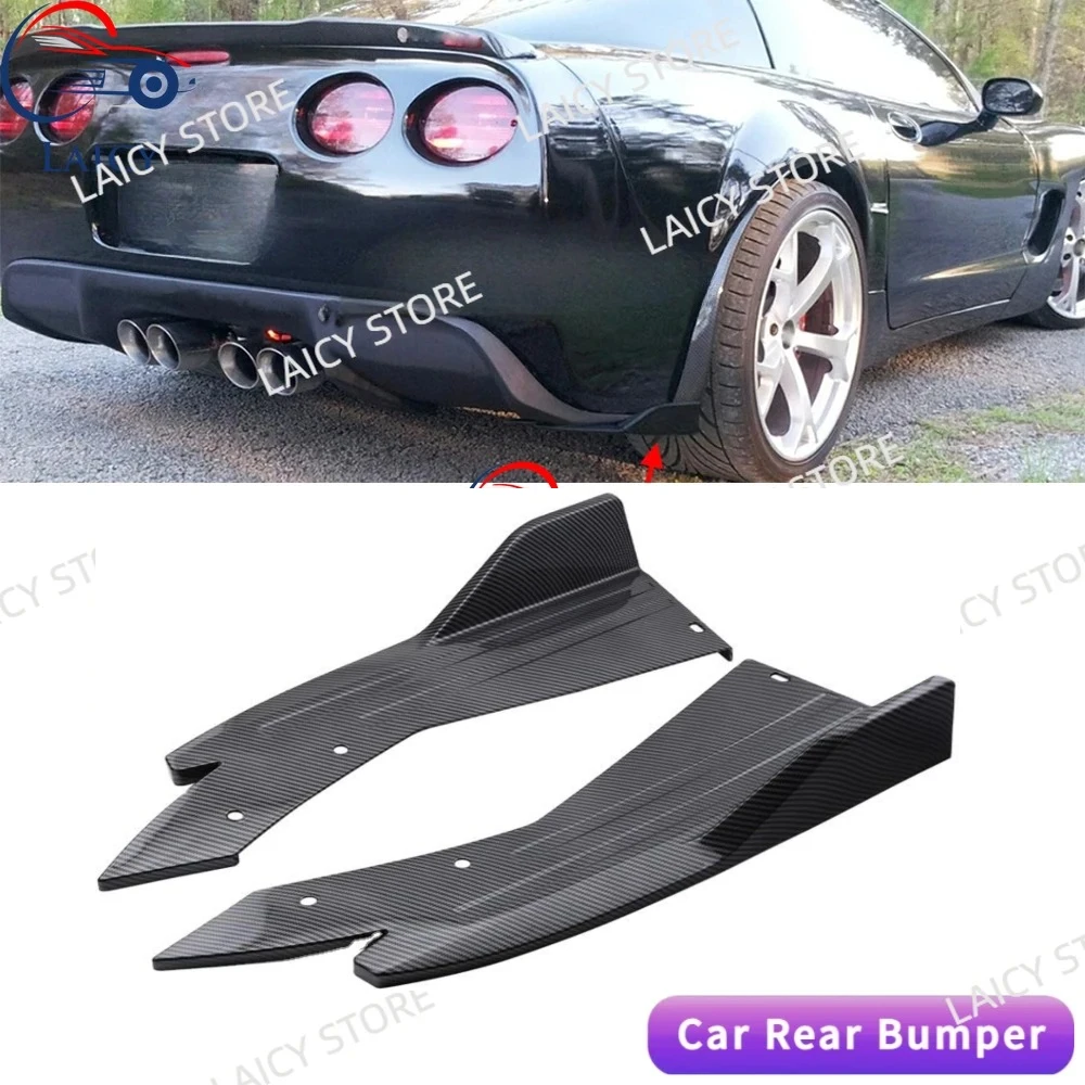 LAICY Für Corvette C5 Auto Heckstoßstangen-Spoilerlippe Splitter Diffusor Bodykit Seitenschweller Schutzabdeckungen Schwarz