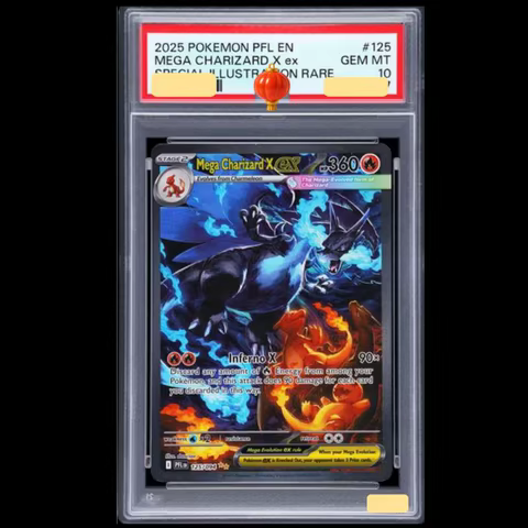 New Diy Pokemon Pfl English Phantasmal Flames 125/094 Mega Charizard X Ex Gem Mt 10 Collection Ptcg Card Toys