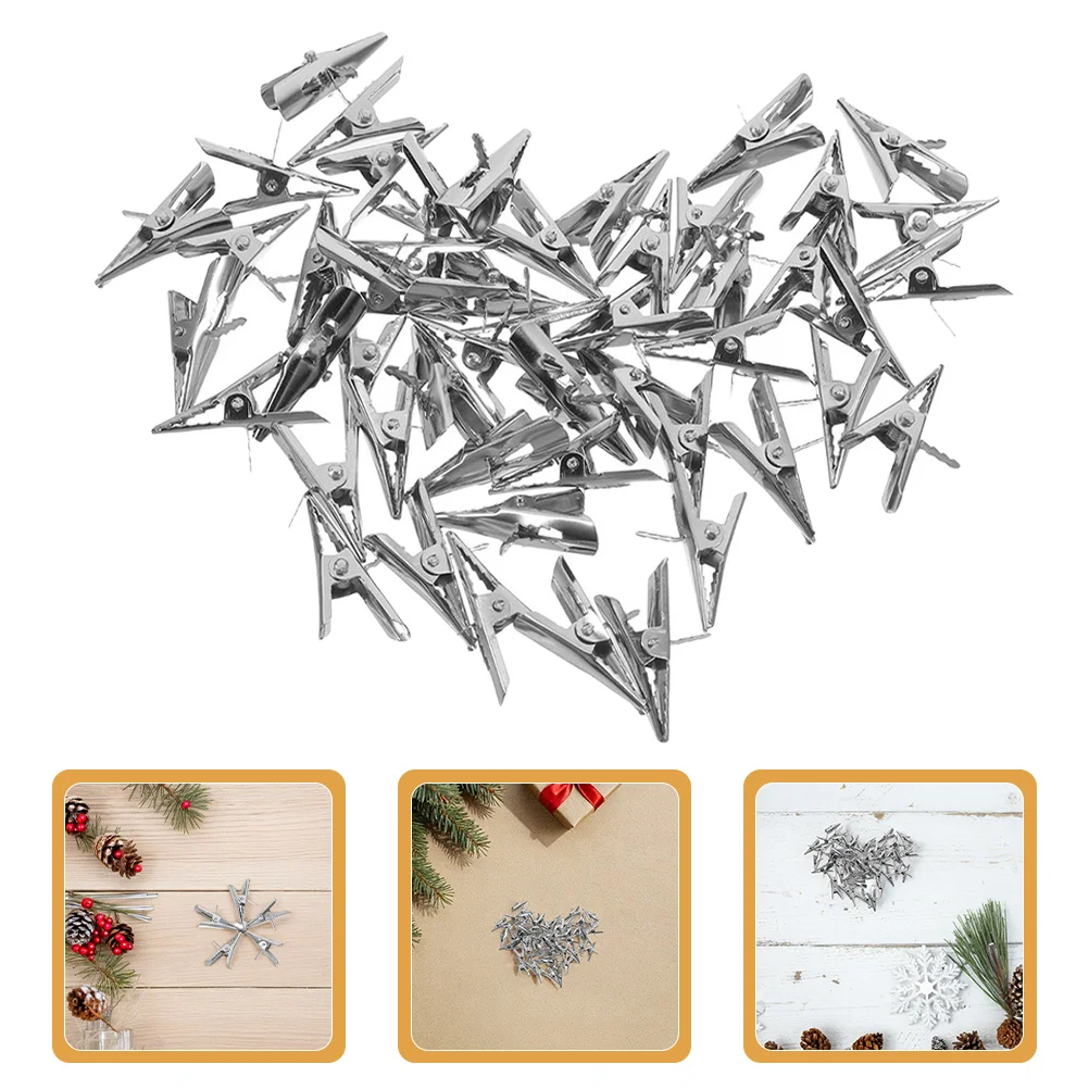 

100Pcs Clips for Christmas Flowers Metal Ornament Clips with Strong Grip Ideal for Wreaths Trees Garlands Festive Decorations