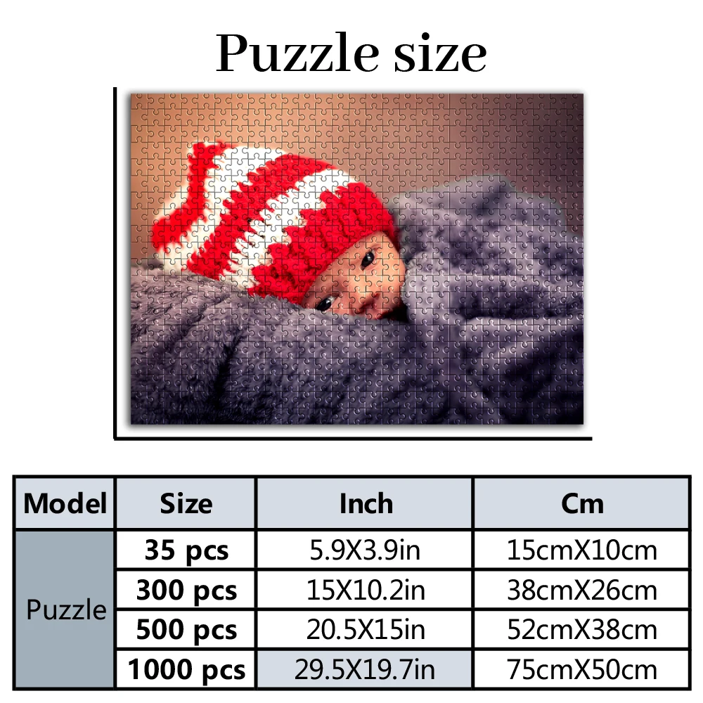 35/300/500/1000pcs Personalized Custom Photo Puzzle wedding photos Customize for Birthday Wedding Valentine's Day Gift