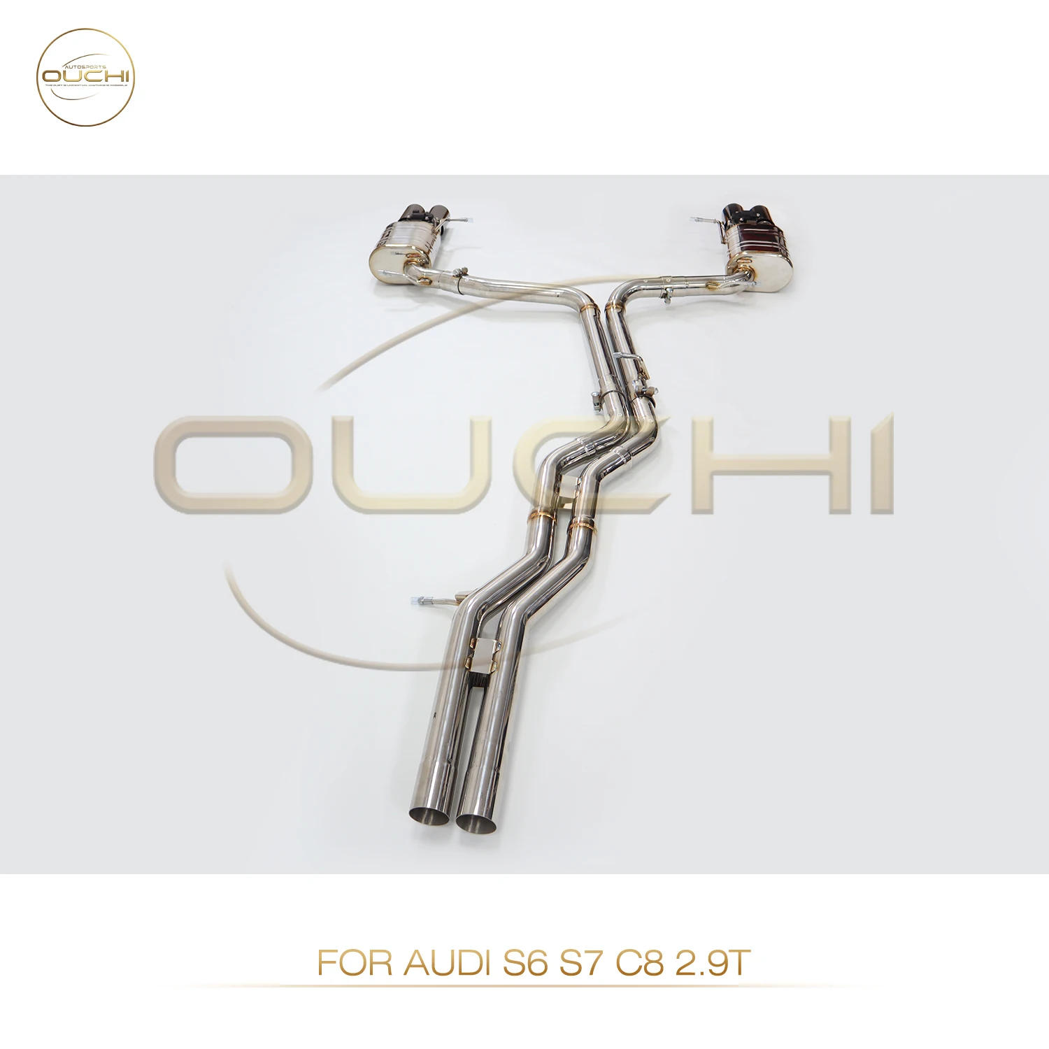 OUCHI Exhaust System Stainless Steel Performance Catback for Audi S6 S7 C8 2.9T Muffler With Valve