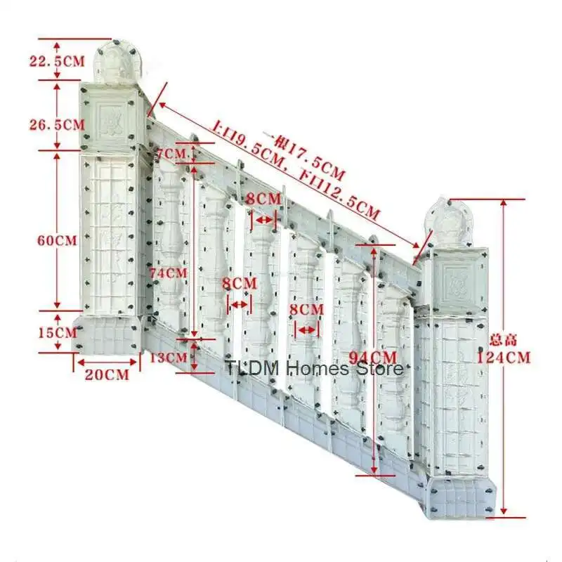 Home Villa Indoor Guardrail Staircase Art Thickened ABS Mold Outdoor Roman Column Molds Cast-in-place Cement Stair Handrail Mold