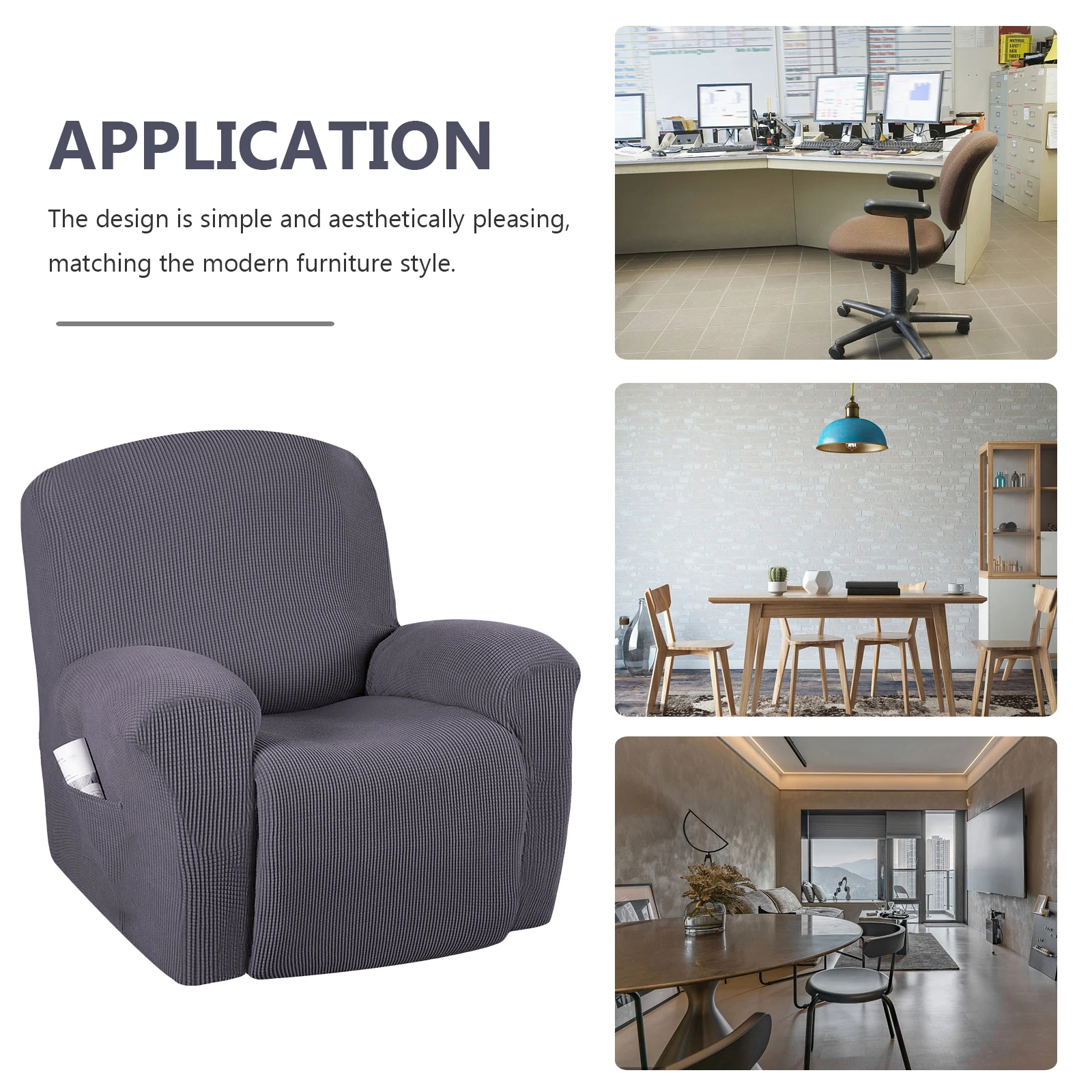 1pcs Soft Stretch Slipcovers Premium Polyester Chair Covers Easy Install Comfortable Texture Recliner Sleeve Furniture Protector