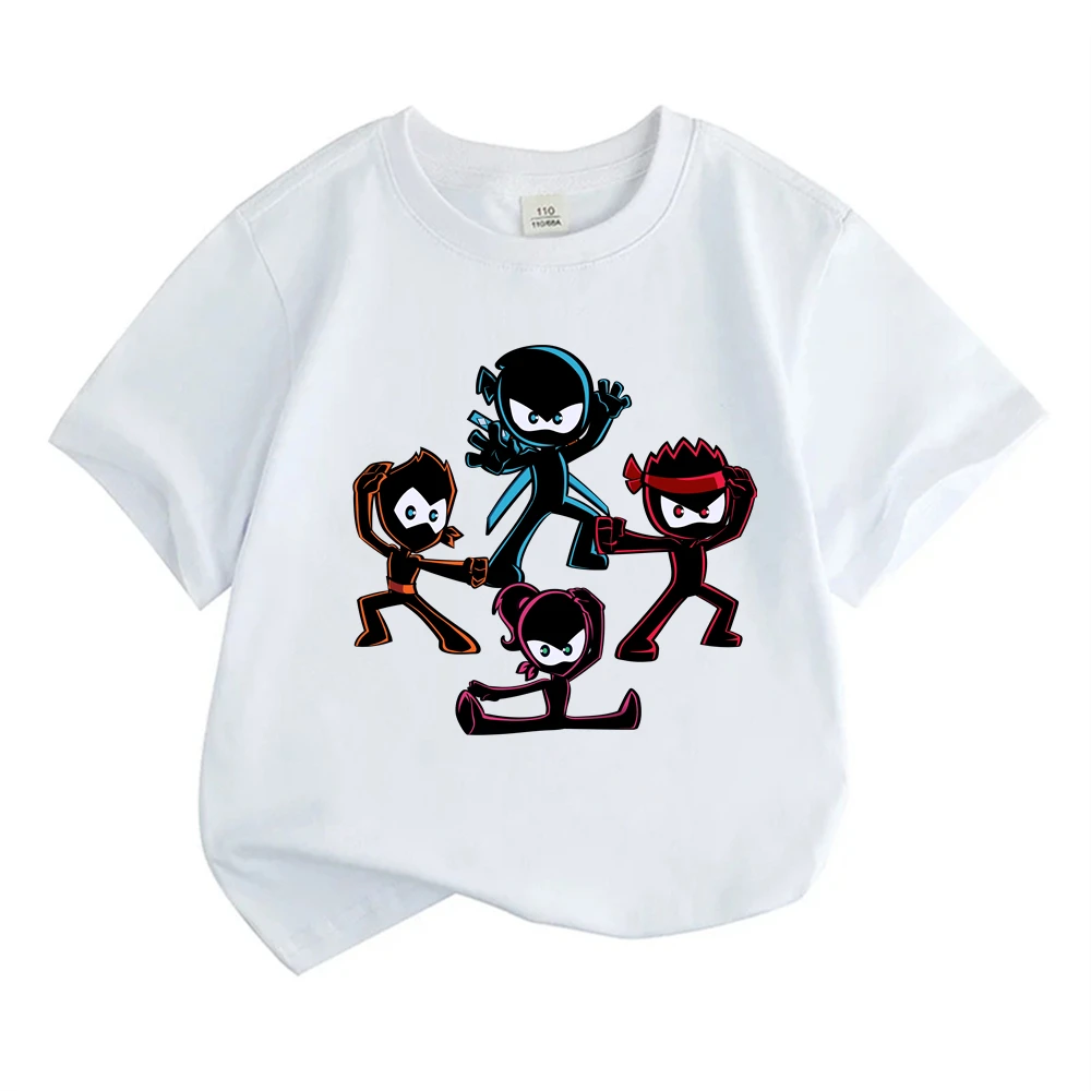 Summer Tops Boy Girls Pink Casual TShirt Sets Cartoon Ninja Printed Kids Fashion Outfits Teen Children's O Neck Short Sleeve