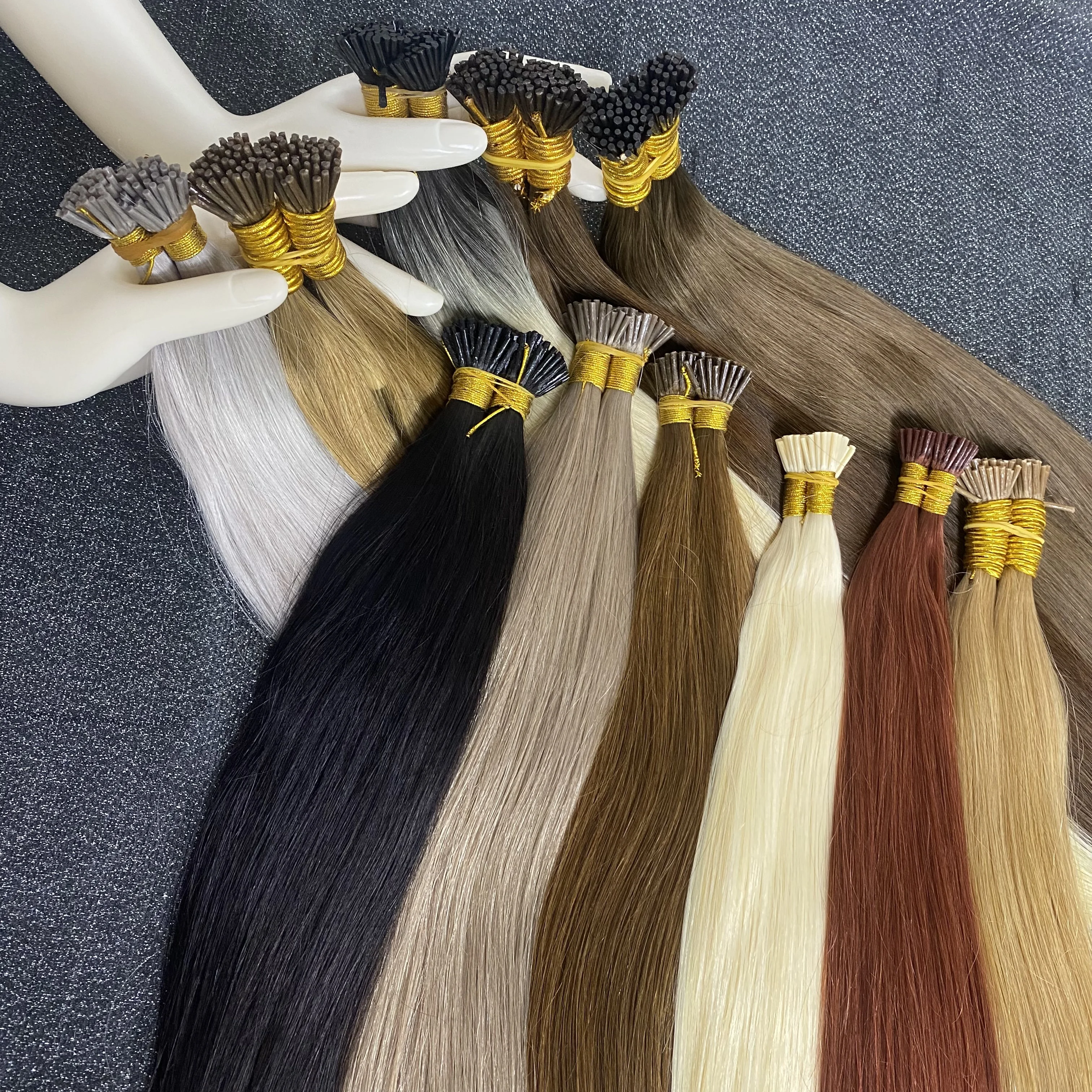Straight I Tip Hair K Tip Natural Bundles 1g/Strand Original Real Highlight Extensión De Cabello Humano Braiding Pelucas De Muje