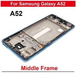 For Samsung Galaxy A52 Black Blue Purple White Middle Frame With Side keys Replacement Parts