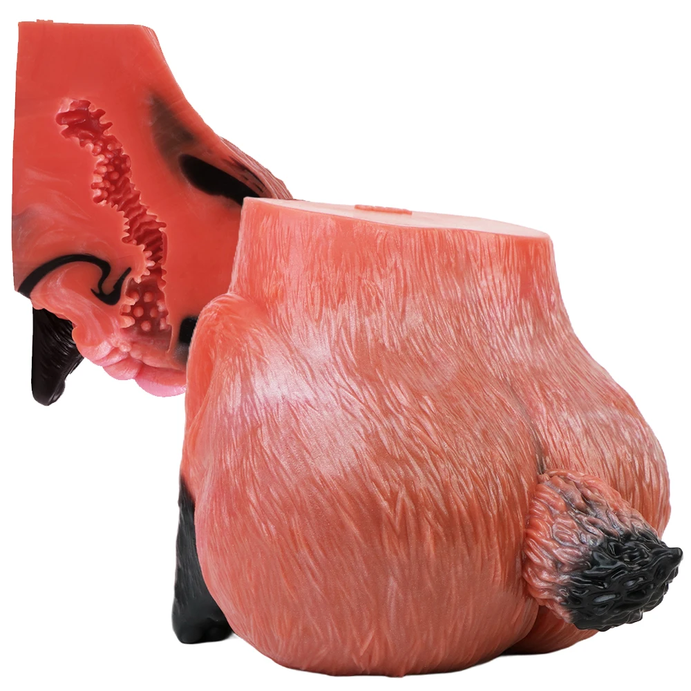 GEEBA Lifelike Animal Fox Buttock Inverted Mold For Men18+ Silicone Male Masturbator Pocket Pussy Stroker Onahole Adult Sex Toys