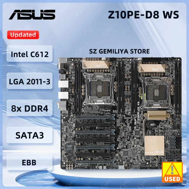 ASUS Z10PE-D8 WS EEB Server Motherboard Dual LGA 2011-3 Intel C612 PCH 4xPCIe 3.0 DDR4 512GB support E5-2600 v4 cpu ASUS Z10PE-D8 WS EEB Server Motherboard Dual LGA 2011-3 Intel C612 PCH 4xPCIe 3.0 DDR4 512GB support E5-2600 v4 cpu