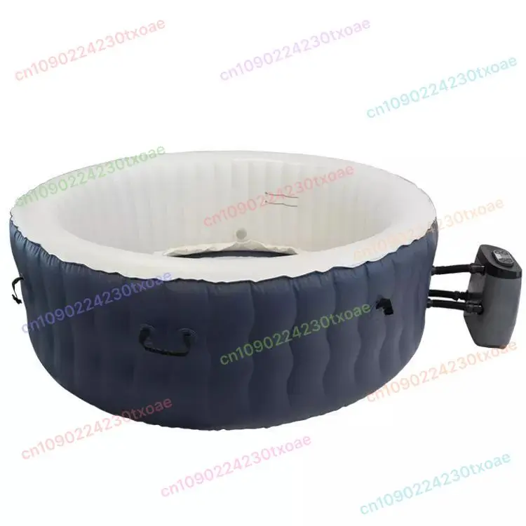 Foldable Inflatable Hot Tub Spa for Outdoor Garden, with Bubble Jets Heater Pump and Portable PVC Massage Pool