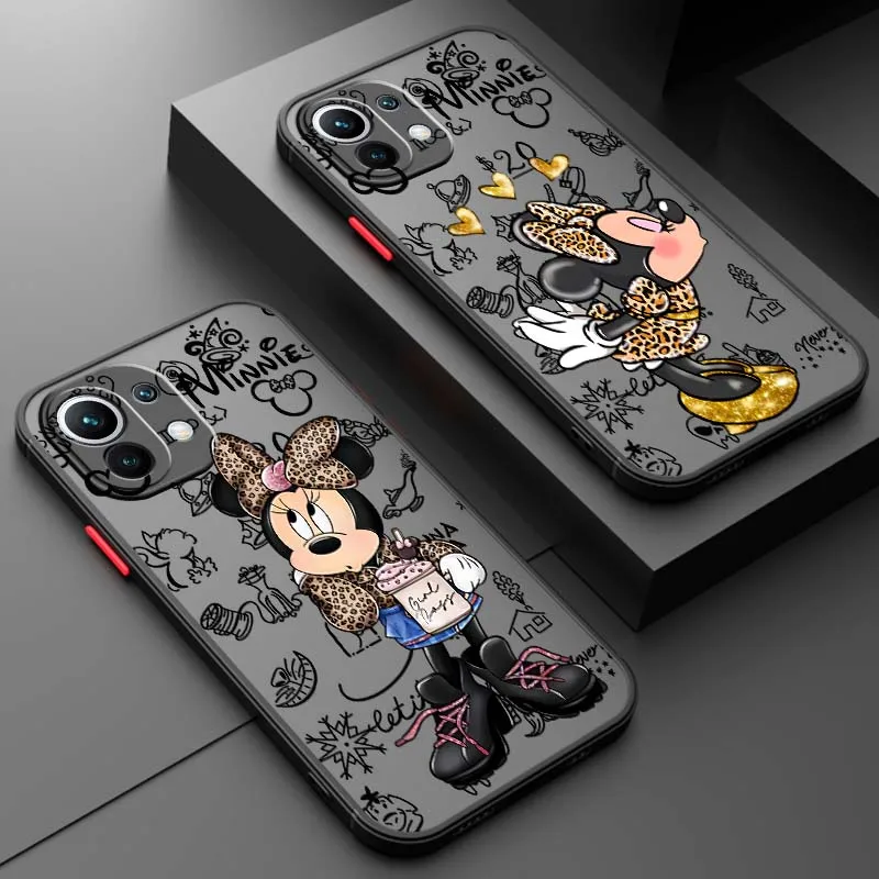 

Leopard Mickey Cute Phone Case For Xiaomi 15T 14T 13T 13 12T 12 12S 11T 11 11i 10 10T Ultra Pro Lite Frosted Translucent