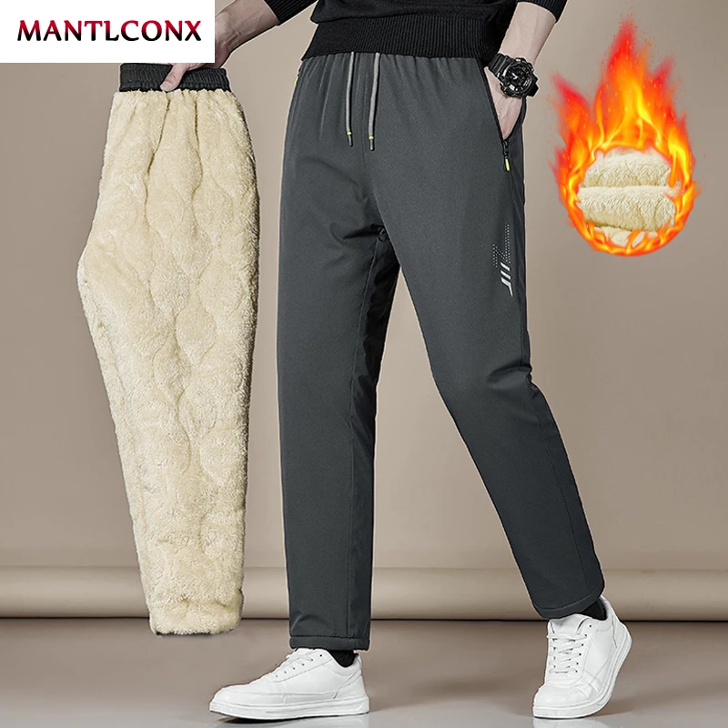 Winter-Wärme-Freizeithose für Herren, Fitness-Jogging-Laufhose, Herrenhose mit Kordelzug, Fleece-Innenseite, gerade geschnittene Hose, modisch – Detail 8