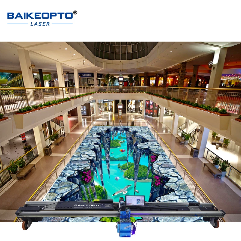 BK-UV128F GW128F 3D CMYKW UV inkjet floor printer for ground printing AI Intelligent Printer AI ground Inkjet Printer Machine