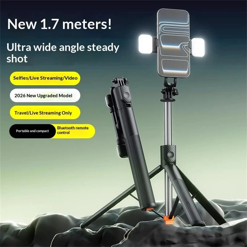 

X5SE 1.7m Selfie Stick Tripod Bluetooth Remote, Portable Phone Stand for Live Streaming Vlogging