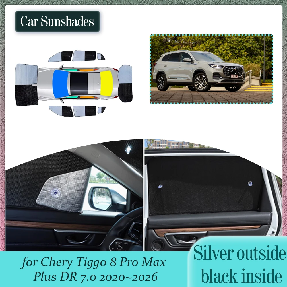 

Car SunShade for Chery Tiggo 8 Pro Max Plus DR 7.0 2020~2026 Roof Windows Sun Visor Side Windshield Cover Sunroof Accessories