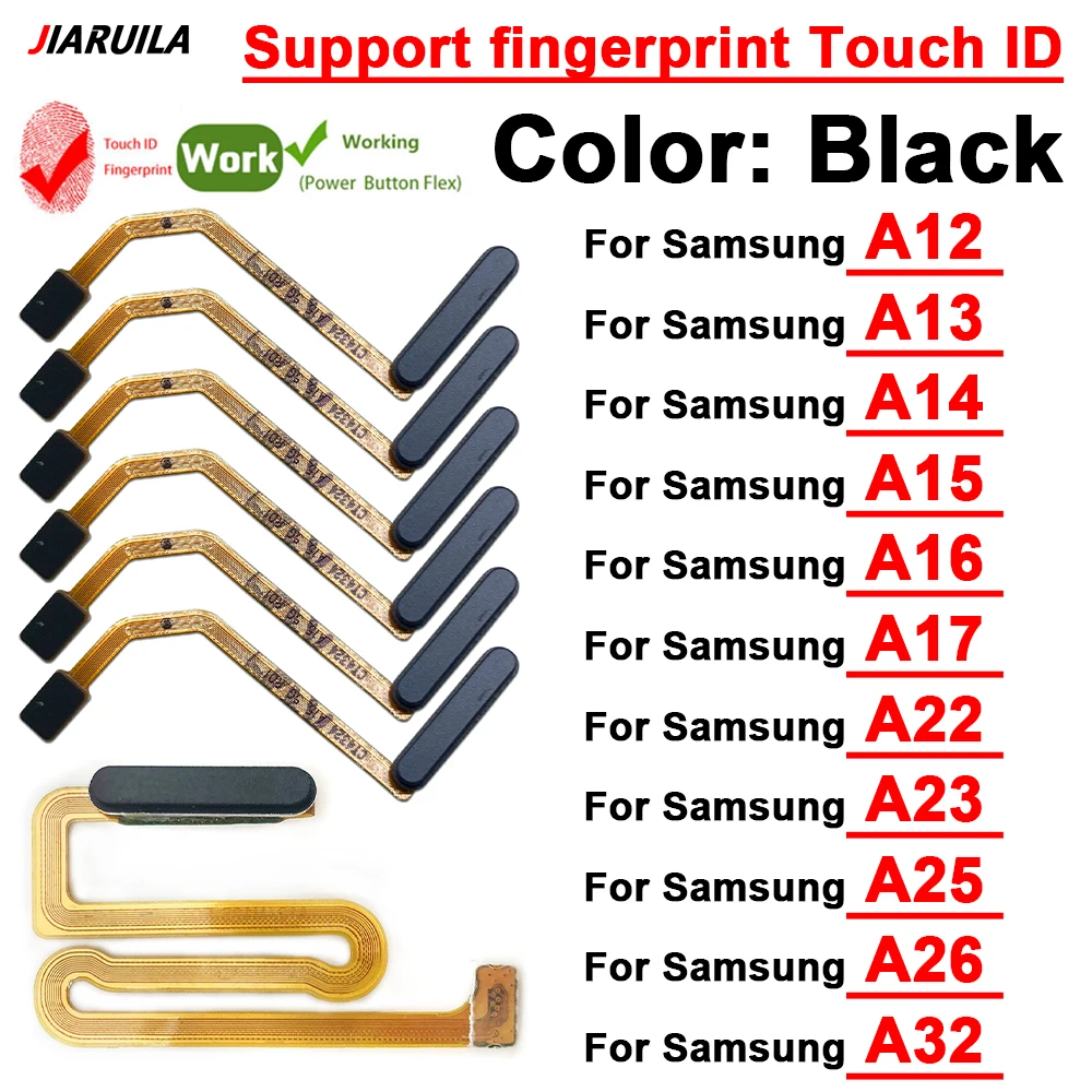 Home Power On / Off Button Key FingerPrint Touch ID Sensor Flex Cable For Samsung A12 A13 A14 A15 A16 A17 A22 A23 A25 A26 A32 5G