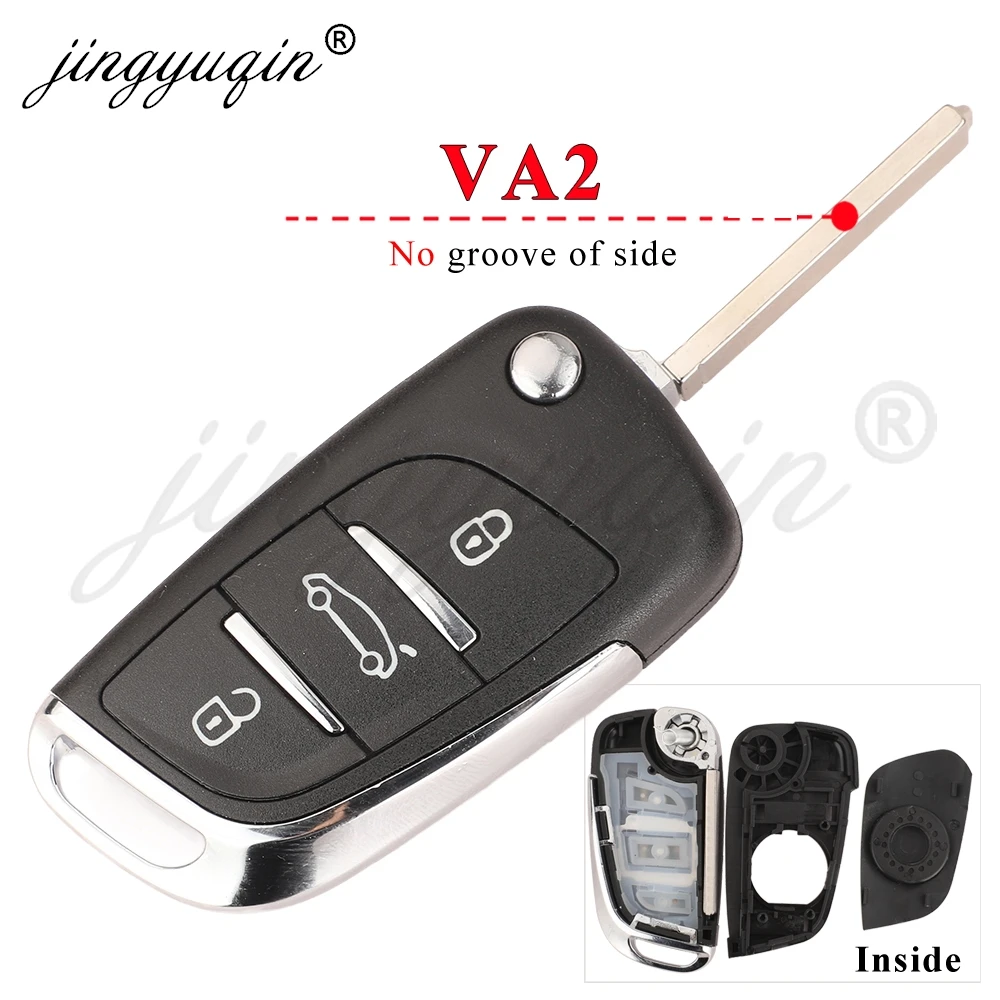 jingyuqin 1/5pcs Car Remote key Shell for Citroen DS3 DS4 C-Elysee С2 C4 С3 С5 C6 Peugeot 2010-2016 6490KF Auto Fob Replacement view 3