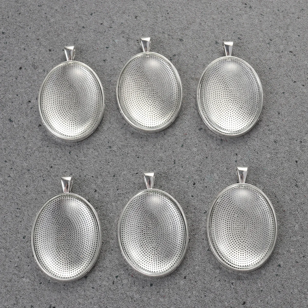 

6pcs 30X40Mm Diy Oval Pendant Tray Bezel Glass Cabochon Resin Craft Jewelry Making Kit For Necklace Bracelet Keychain Decoration