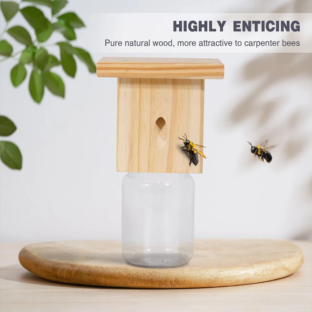 Loft Style Natural Hanging Bee Traps For Carpenter Bees Or Decks. Insect Traps With Detachable Safes