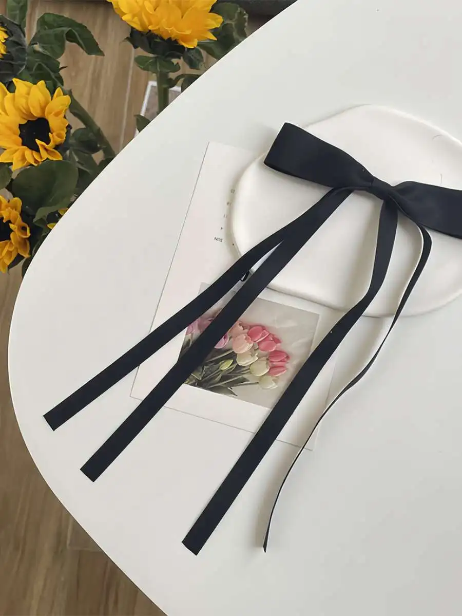 Satin Hair Bows With Long Tails Set